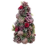 BigBuy Christmas Ornamento natalizio Rosso Multicolore Plastica Foam pigne Albero di Natale 18 x 18 x 30 cm