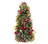 BigBuy Christmas Ornamento natalizio Rosso Multicolore Plastica Foam pigne Albero di Natale 18 x 18 x 30 cm