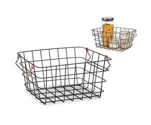 BigBuy Home Cestino in Acciaio Nero Rame, Multicolore, Standard