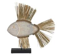 BigBuy Home Figura decorativa Bianco Marrone Naturale Pesce 57 x 12 x 60 cm