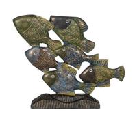 BigBuy Home Figura Decorativa Blu Marrone Verde Pesci 60 x 11,5 x 52 cm