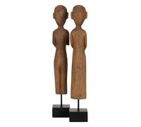 BigBuy Home Figura decorativa naturale africano 14,5 x 9 x 38,5 cm (2 pezzi)