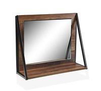 BigBuy Home Mirror with stand, dark brown (48 x 20 x 60 cm)