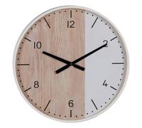 BigBuy Home Orologio da parete bianco naturale legno 60 x 60 x 5,5 cm