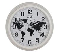 BigBuy Home Orologio da parete Mapamondo Bianco Nero Ferro 70 x 70 x 6,5 cm