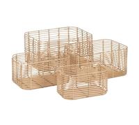 BigBuy Home Set di cestini naturali in resina 46 x 35 x 23 cm (4 pezzi)