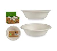 BigBuy Home Set di piatti biodegradabili bianco carta (8 pz)