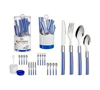 BigBuy Home Set di posate blu acciaio inossidabile blu scuro PS (16 pezzi)