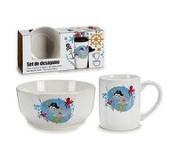 BigBuy Home Set di stoviglie per bambini in porcellana (26 x 7 x 13,8 cm) 2 pezzi