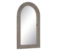 BigBuy Home Specchio da parete bianco naturale vetro legno di mango legno MDF verticale 64,8 x 3,8 x 108 cm