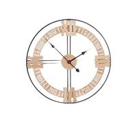 Gift Decor Orologio Da Parete Nero Metallo Legno Mdf 60 X 60 X 5 Cm (4 Unità) S_