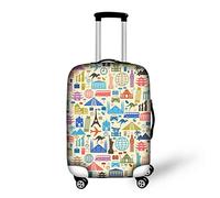 Bigcardesigns - Copertura protettiva per valigie elastiche da 45,7-76,7 cm, Edifici Famosi, L(26"-30" cover)