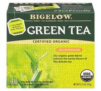 Bigelow Decaffeinated Organic Green Tea, 40-Count Boxes (Pack of 6)