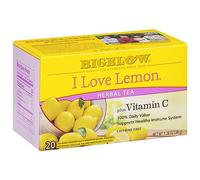 Bigelow I Love Lemon with Vitamin C Herbal Tea, sin cafeína, 20 unidades (paquete de 6)