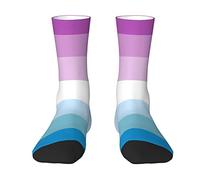 Bigender Male Androgyne Pride Flag Calzini invernali Calzini caldi per l'equipaggio Calzini sportivi per l'assorbimento dell'umidità per uomo e donna