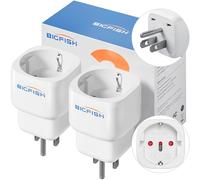 Bigfish Adattatore Presa Americana 2 Pezzi, Adattatore USA Italia, Adattatore da Viaggio USA Tipo B dalla UE a Americana, Canada, Thailandia, Messico