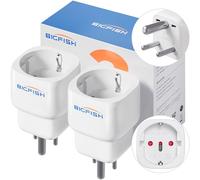 Bigfish Adattatore spina indiana 2 pezzi, adattatore tipo D - da 2 pin Europa a 3 pin tipo D per India, Nepal, Sri Lanka (in parte)