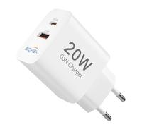 Bigfish Caricatore USB C, 2 porte, caricatore multiplo con USB-C e USB-A, caricatore rapido da 20 W, PD 3.0, adattatore di alimentazione USB per iPhone 16, 15, 14 Pro Max, 13, 12, 11, SE, 2020, XS, XR