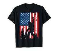 Bigfoot 4 luglio Vintage American USA Flag Sasquatch Maglietta