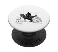 Bigfoot A Cavallo Di Un Dinosauro Scena Di Luna Nel Deserto PopSockets PopGrip Adesivo