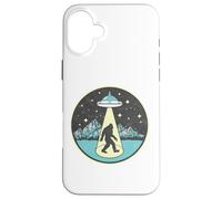 Bigfoot Abduction! Vintage Sasquatch & UFO Alien Graphic Custodia per iPhone 16 Plus