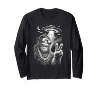 Bigfoot Alien Abduction UFO Divertente Sasquatch Maglia a Manica
