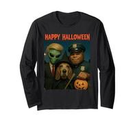 Bigfoot Alien Basset Hound, divertente porta dolcetti per Halloween Maglia a Manica