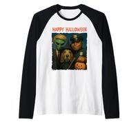 Bigfoot Alien Basset Hound, divertente porta dolcetti per Halloween Maglia con Maniche Raglan