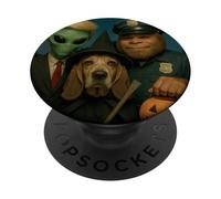 Bigfoot Alien Basset Hound, divertente porta dolcetti per Halloween PopSockets PopGrip Adesivo