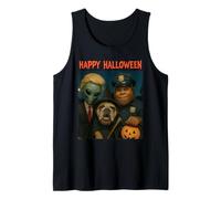 Bigfoot Alien Bulldog Divertente Halloween Trick Treat Door Cam Canotta