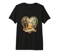 Bigfoot Alien Campfire Camp Bros Maglietta Premium