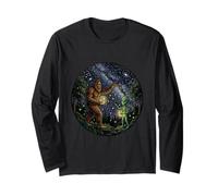 Bigfoot Alien Campfire Che Cattura Una lucciola Maglia a Manica