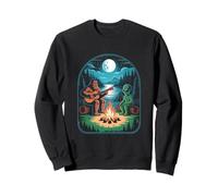 Bigfoot Alien Camping Funny Bigfoot Funny Alien Camping Fun Felpa