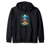 Bigfoot Alien Camping Funny Bigfoot Funny Alien Camping Fun Felpa con Cappuccio