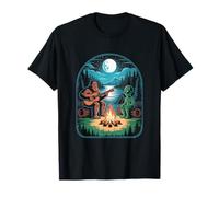 Bigfoot Alien Camping Funny Bigfoot Funny Alien Camping Fun Maglietta