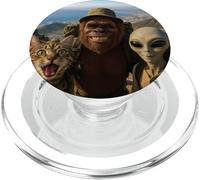 Bigfoot Alien Cat Funny Selfie Hiking Squad Città del Capo PopSockets PopGrip per MagSafe