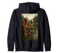 Bigfoot Alien Fishing Criptozoologia Pescatori di Lago Felpa con Cappuccio