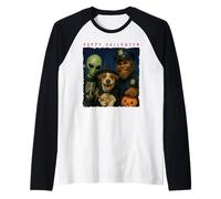Bigfoot Alien Jack Russel, porta divertente per Halloween Maglia con Maniche Raglan