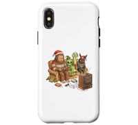 Bigfoot Alien Nessie Mothman Retro Gaming Christmas Party Custodia per iPhone X/XS