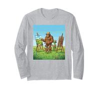 Bigfoot & Alien Pittura Paesaggio Maglia a Manica