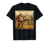 Bigfoot Alien Trucker Retro Sasquatch Road Legend Maglietta