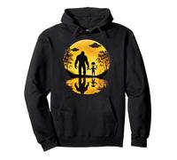 Bigfoot Alien UFO Astronave Luna Sasquatch Credenti Uomini Felpa con Cappuccio