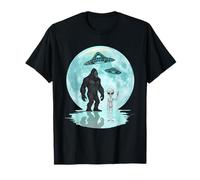 Bigfoot Alien UFO Astronave Luna Sasquatch Credenti Uomini Maglietta