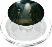 Bigfoot Alien UFO Encounter Forest Night Mistero Cryptid PopSockets PopGrip per MagSafe