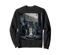 Bigfoot And Alien Campfire Adventure - Nature Hiking Tee Felpa