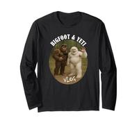 Bigfoot and Friend vlog Funny camping hiking selfie stick Maglia a Manica