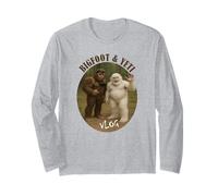 Bigfoot and Friend vlog Funny meme hiking selfie stick Maglia a Manica