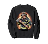 Bigfoot - Ascia da pompiere con fiamme della foresta Sasquatch Felpa