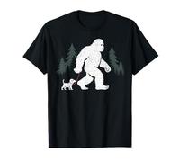 Bigfoot Beagle Sasquatch con Cane Beagle Divertente Maglietta