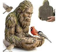 Bigfoot Bird Feeder - Bigfoots Tree Face Decor Outdoor Bird Feede with Wood Grain Texture & Hand Painted Details, Garden Sculpture Birdfeeder Yard Art Decoration for Nature Bird Lovers